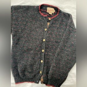 Woolrich 100% wool cardigan sweater with brass buttons size small